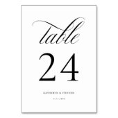 Classic Script Elegant Wedding Table Number 24 Kaart (Voorkant)