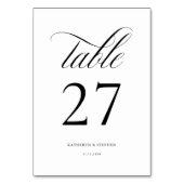 Classic Script Elegant Wedding Table Number 27 Kaart (Achterkant)