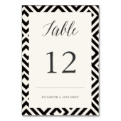Classic Script Geometric Wedding Table Number Kaar Kaart (Achterkant)