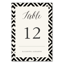 Classic Script Geometric Wedding Table Number Kaar Kaart