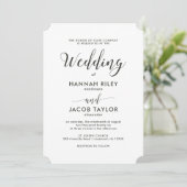 Classic Script Green Stripes Wedding Kaart (Staand voorkant)