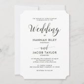 Classic Script Green Stripes Wedding Kaart (Voorkant)