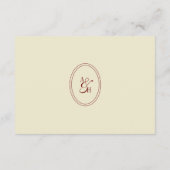 Classic Script Ivory & Wine Red Wedding Details Informatiekaartje (Achterkant)