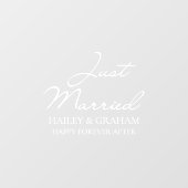 Classic Script Minimalist net getrouwd bruiloft Raamsticker (Vel)