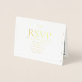 Classic Script Monogram Weddenschap RSVP Folie Kaarten (Voorkant)
