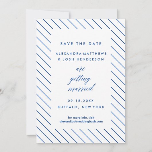 Classic Script Photo Sla het datumportret op Save The Date (Achterkant)