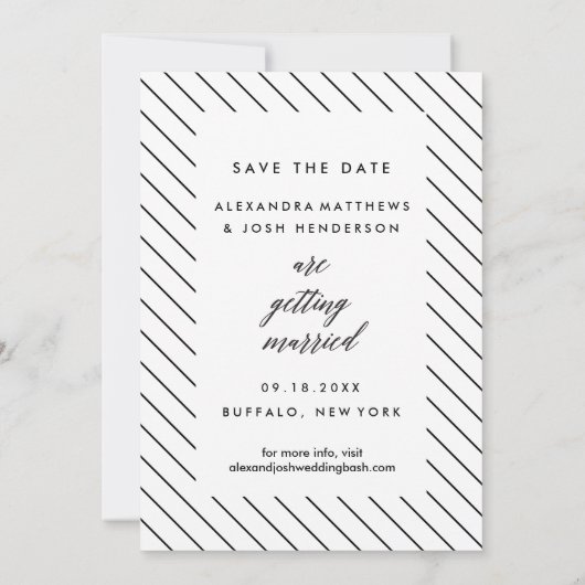 Classic Script Photo Sla het datumportret op Save The Date (Achterkant)