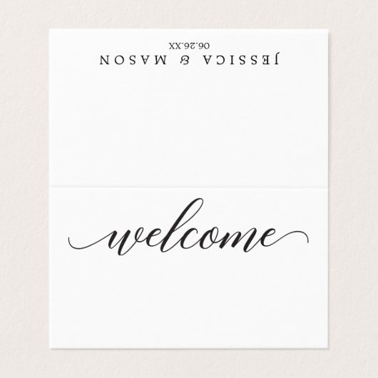 Classic Script Place Cards - Escort Kaarten (Buitenkant ongevouwen)