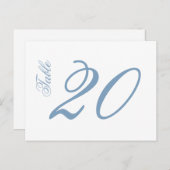 Classic Script Tabelnummers (blauw grijs / wit) Briefkaart (Voorkant / Achterkant)