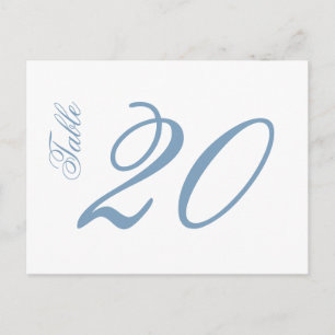 Classic Script Tabelnummers (blauw grijs / wit) Briefkaart