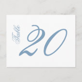 Classic Script Tabelnummers (blauw grijs / wit) Briefkaart (Voorkant)