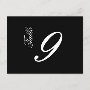 Classic Script Table Numbers (wit/zwart) Briefkaart
