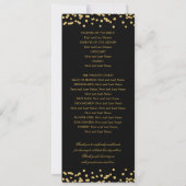 Classic Script Trouwprogramma Confetti Gold Black Kaart (Achterkant)