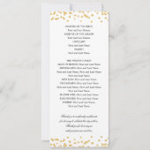 Classic Script Trouwprogramma Confetti Gold Kaart (Achterkant)