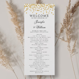 Classic Script Trouwprogramma Confetti Gold Kaart
