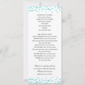 Classic Script Trouwprogramma Confetti Turquoise Kaart (Achterkant)