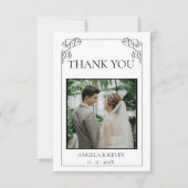 Classic Script Wedding Dank u kaart met aangepaste (Voorkant)