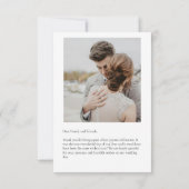Classic Script Wedding Dank u kaart met aangepaste (Achterkant)