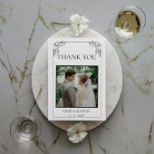 Classic Script Wedding Dank u kaart met aangepaste