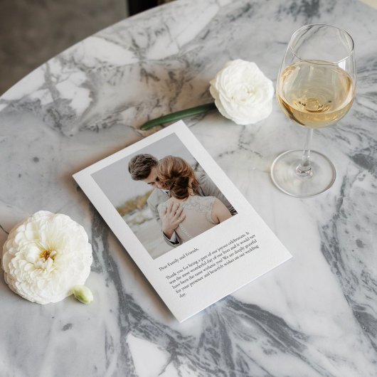 Classic Script Wedding Dank u kaart met aangepaste