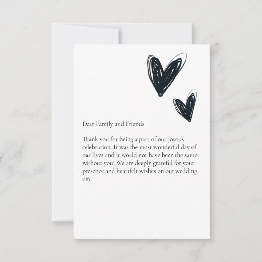 Classic Script Wedding Dank u kaart met foto (Achterkant)