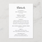 Classic Script Wedding Details Card Informatiekaartje (Voorkant)