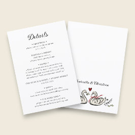 Classic Script Wedding Details Card Informatiekaartje