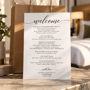 Classic Script Wedding Itinerary - Weddenschap Kaart