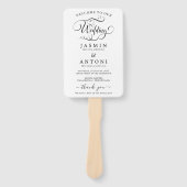 Classic Script Wedding Program and Timeline Handwaaier (Voorkant)