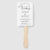 Classic Script Wedding Program and Timeline Handwaaier (Voorkant)