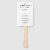 Classic Script Wedding Program en tijdlijn Handwaaier (Voorkant)