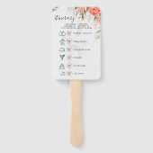 Classic Script Wedding Programma en Tijdlijn Hand Handwaaier (Achterkant)