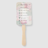 Classic Script Wedding Programma en Tijdlijn Hand  Handwaaier (Achterkant)