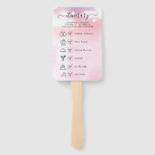 Classic Script Wedding Programma en Tijdlijn Hand  Handwaaier (Achterkant)