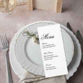 Classic Script Wedding Reception Menu