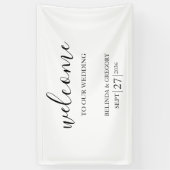 Classic Script Welcome Wedding Hanging Sign  Spandoek (Verticaal)