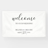 Classic Script Welcome Wedding Hanging Sign  Spandoek (Horizontaal)