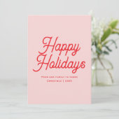 Classic Script Whimsical Elegant Happy Holidays Feestdagenkaart (Staand voorkant)