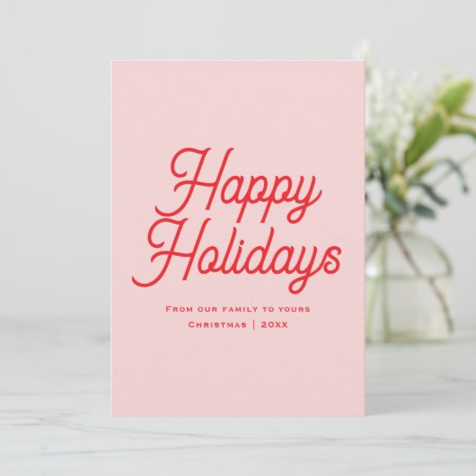 Classic Script Whimsical Elegant Happy Holidays Feestdagenkaart (Staand voorkant)