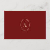 Classic Script Wine Red QR Code Wedding Details Informatiekaartje (Achterkant)