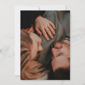 Classic Script Wine Red Wedding Photo Save The Date (Achterkant)