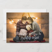 Classic Scripted Wish Ruby Rood Foto Kerstmis Feestdagenkaart (Voorkant)