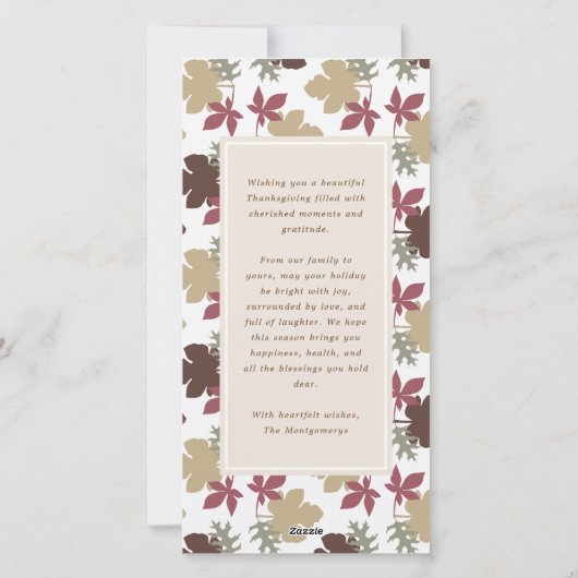  Classic Scrolls Happy Thanksgiving 4 Foto Feestdagenkaart (Achterkant)