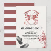 Classic Seafood Boil Verjaardag uitnodiging (Voorkant / Achterkant)