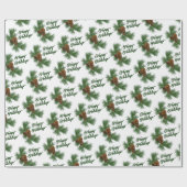 Classic Seasonal Pinecones Prettige feestdagen Wis Cadeaupapier (Vlak)