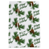 Classic Seasonal Pinecones Prettige feestdagen Wis Medium Cadeauzakje (Achterkant)