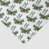 Classic Seasonal Pinecones Prettige feestdagen Wis Tissuepapier (Detail)