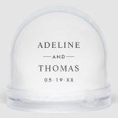 Classic Serif Wedding Monogram Photo Sneeuwbol (Achterkant)