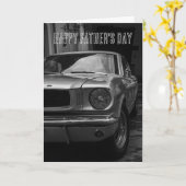 CLASSIC SEVENTIES CAR VADERDAG KAART (Gele Bloem)