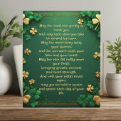 Classic Shamrock Celtic Irish Blessing Good Luck Fotoplaat